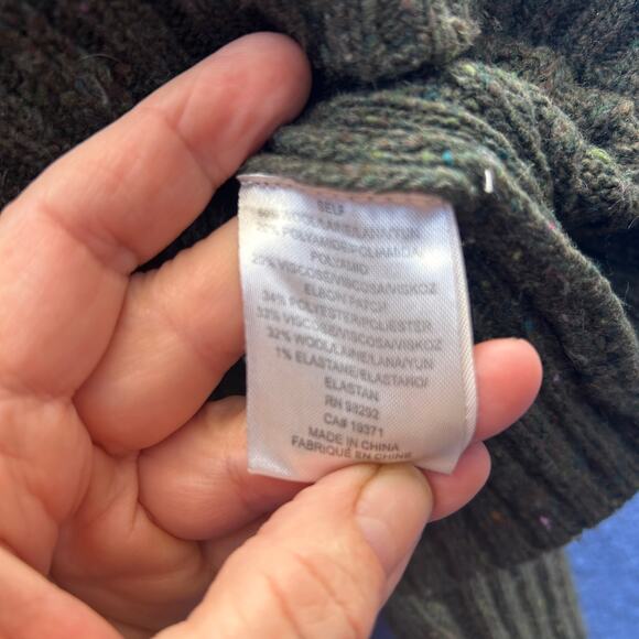 tibi cropped army green ribbed knit sweater - Picture 4 of 6